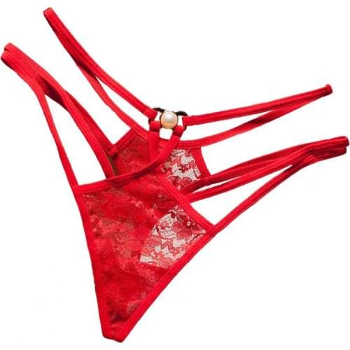 Thong Hollow Reticulated Bundled Strap Sexy Lace Panties for Women