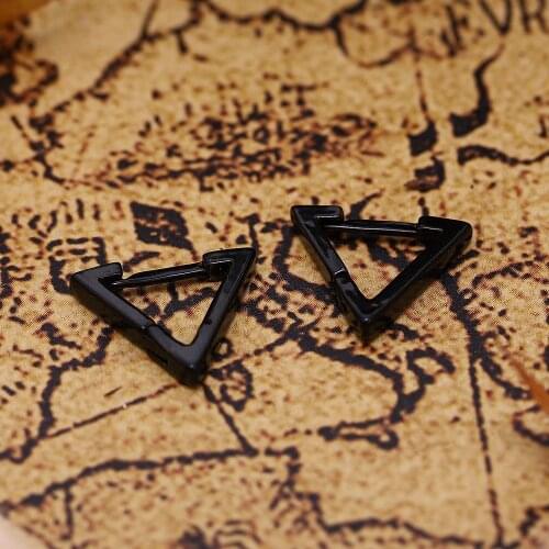 New Fashion Creative Geometric punk Men Women Triangle geometry Earrings Black Gifts Aretes De Mujer Modernos