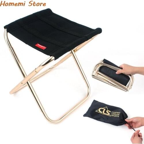 Outdoor Folding Chair Aluminum Alloy Fishing Chair Barbecue Stool Folding Stool Portable Train Stool Camping Pony