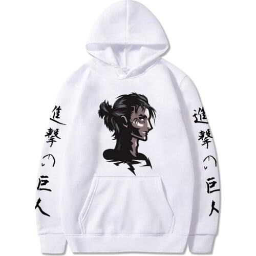 Anime Attack On Titan Eren Yeager Hoodies Fashion Japan Manga Horror Graphic Harajuku Winter Punk Style Casual Women Sweatshirt