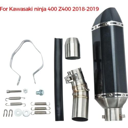 Motorcycle Exhaust Pipe With DB Killer Muffler Pipe For Kawasaki ninja 400 Z400 2018-2019 Link Middle Pipe Escape Slip-On