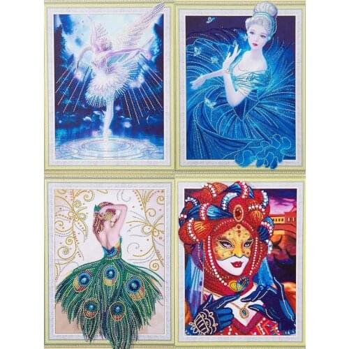 GLymg Bright Rhinestones Diamond Embroidery Beauty Character Pictureart Special Shape Diamond Embroidery European Home Decor