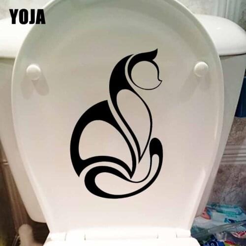 YOJA 15.2X24.4CM Abstract Art Cat Pet Animal Room Decoration Wall Decal Toilet Sticker T5-0067