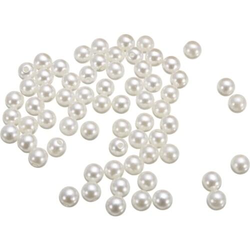 100pcs/set 6mm White Pearl Rivets Round Head Acrylic Rivet Spikes for Wedding Dresses Pants Hat Bag Shoes Crafts Decoration