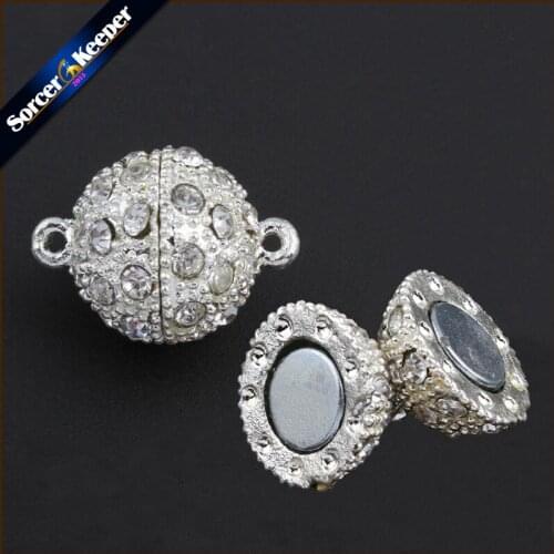 2 5 10 PCS /Lot Crystal Strong Magnetic Clasps For Necklace Bracelet Gold Color End Clasps Connectors For Jewelry Making 10*15mm