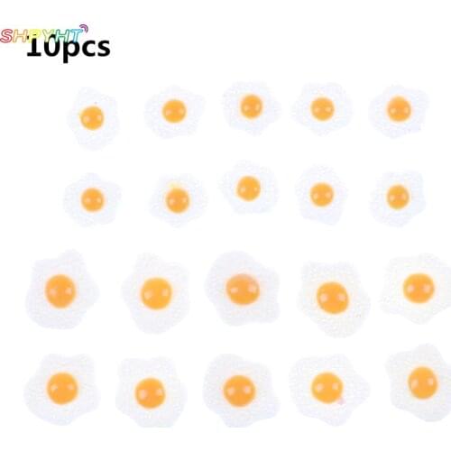 2021 NEW 10PCS S L Diy Resin Fried Egg 1:12 White Egg Flatback Cabochons Dollhouse Miniature Food DIY Scrapbooking