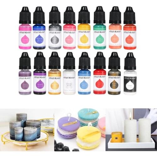 24 Color Epoxy Resin Pigments Candle Soap Coloring Bright Colors Liquid Colorant DIY UV Mold Handmade Crafts Dye Pigments 10ml