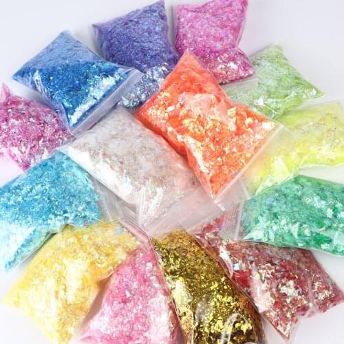 20g Holographic Mixed Shell Paper Chunky Nail Glitter Sequins Sparkly Flakes Slices Manicure Body Eye Face Glitter