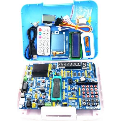 51 MCU Development Board STC89C52 + STC8A8K Dual Core AVR Learning Board + Touchable Color LCD + Motor + AD DA + 51 Simulator