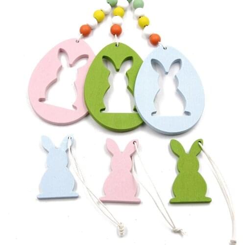 5pcs/ set 9.5*9cm Pink Wooden Heart Beaded Hanging Decoration DIY Wooden Crafts Home Decoration for Holiday Accessories