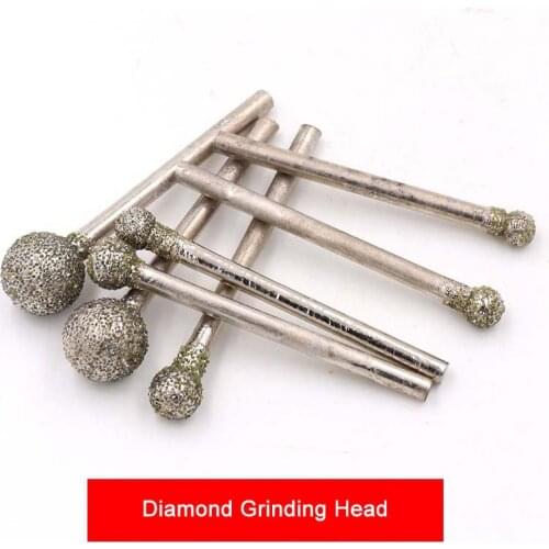 2.35mm&3mm Shank Diamond Spherical Polishing Grinding Head Mounted Points Bit For Dremel Rotary Tools Needle Coated Spheres Burr