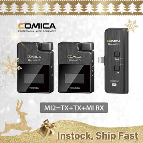 COMICA BoomX-D MI2 2.4G Wireless Microphone Condenser Microphone for Smartphones Transmitter Receiver Mic BoomX D Vs d2 Mic