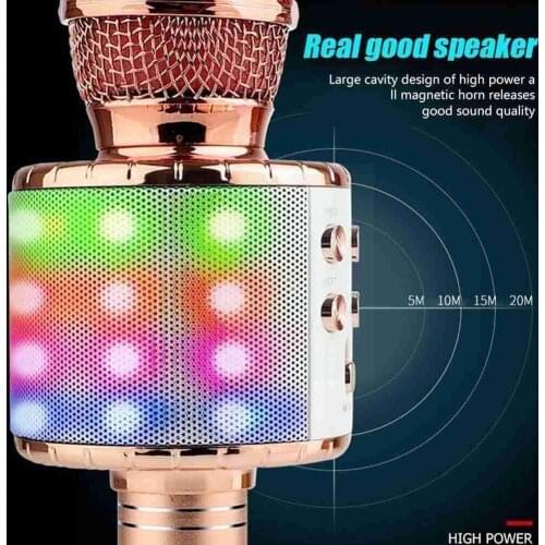Wireless Bluetooth Handheld Microphone Karaoke USB Studio For Home KTV Professional Radio Microphone Speaker V5C8
