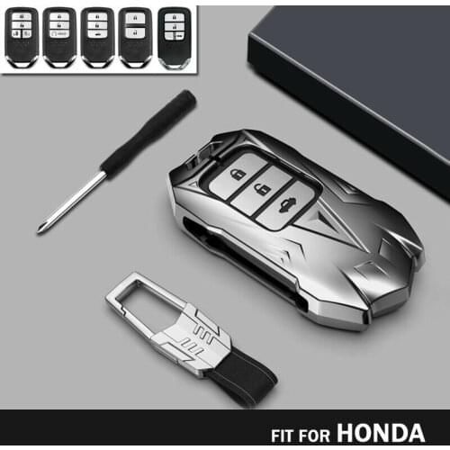 Zinc Alloy Full Cover Remote Key Case for Honda Civic City Vezel Accord HR-V CRV Polit Jazz Jade Crider Odyssey Key Protector