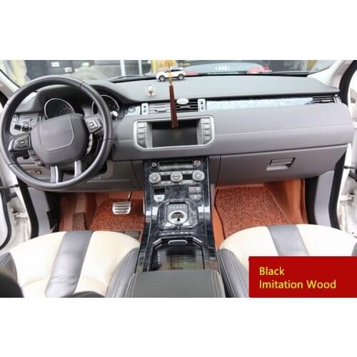 Black Imitation Wood Gear Handle Mouldings Loundspeaker Steering Wheel Decorated Frame For Land Rover Range 2015 16 1718 CAA173B