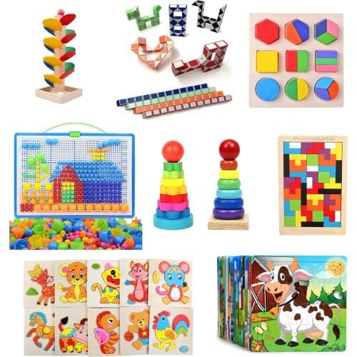 Baby Clapper Montessori Educational Toy Wooden 3D Puzzle Sound Wooden Sensory Jigsaw Brain Training Intellectual Learning Toy