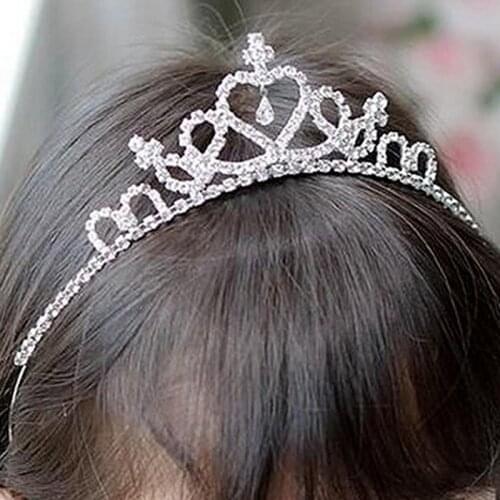 Girls Rhinestone Princess Crown Headband Tiara Hair Sticks Princess Hairband Hair Accessories Hairband