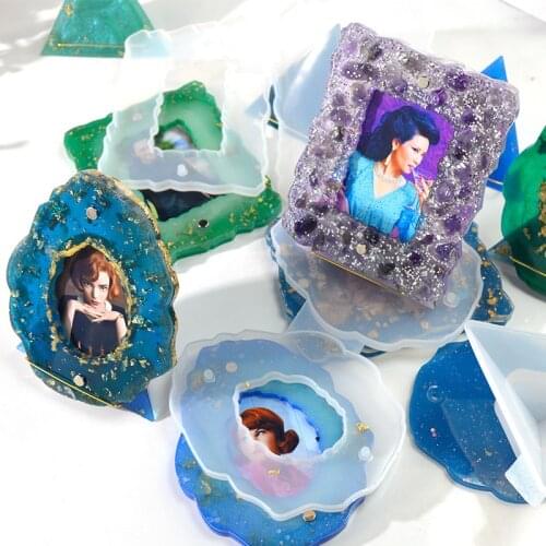 Photo Frame Epoxy Mold DIY Handmade Ellipse Square Photo Frame Material Package Resin Silicone Mold Women Decoration Accessories