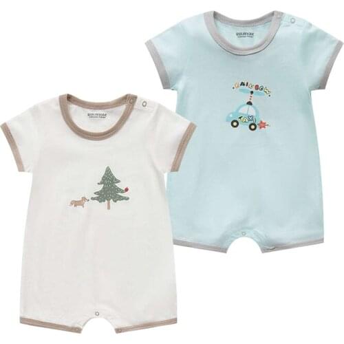 France Style Top Quality Baby Rompers Short Sleeve Cottom O-Neck 12-26M Newborn Boys&Girls Roupas de bebe jumpsuit Baby Clothes
