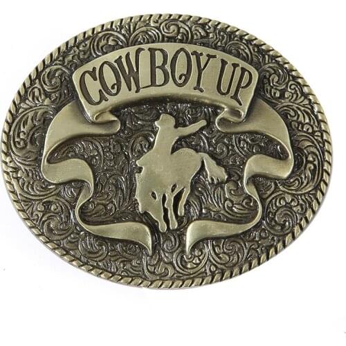 Western cowboy zinc alloy cycling belt buckle leather belt mens birthday gift