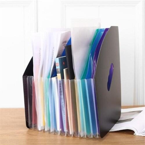 13 Pocket Expanding File Folder Plastic Expandable A4 File Documents Organizers Standing Accordions Folder For Business