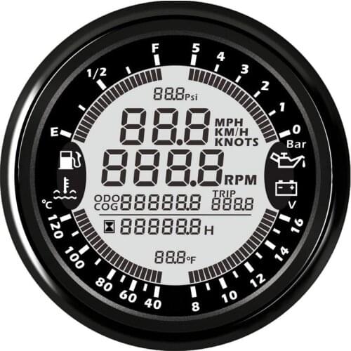 Stainless 6 in 1 Multi-functional GPS Speedometer Gauge Car Boat Tachometer Water Temp Fuel Level Oil Pressure for BMW e46 Audi