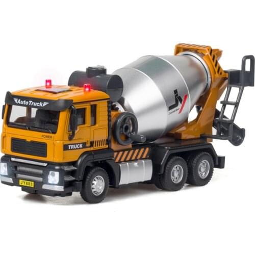 Simulation 1:50 Excavator/Mixer Alloy Model engineering Truck Sound Light Pull Back Toy Construction Car Toys