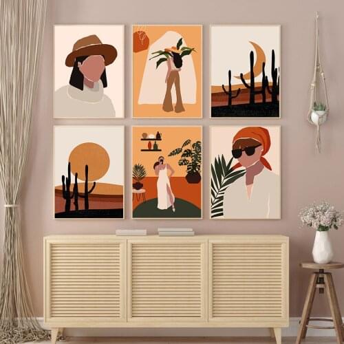 Trendy Woman People Faces Fortraits Poster Landscape Wall Art Canvas Painting Abstract Modern Prints Living Room Decoration