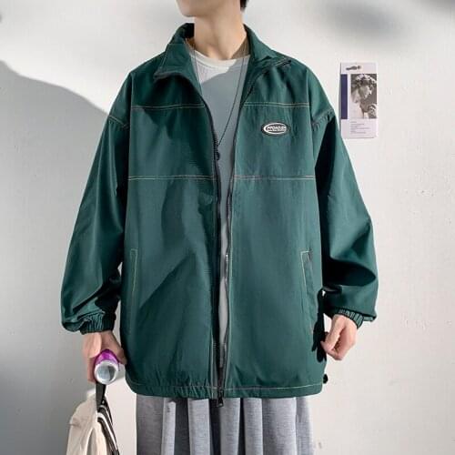 Hawaifish brand Jacket men 2021 Autumn New Loose solid Color Original hip hop jaqueta masculina high quality fashion windbreaker