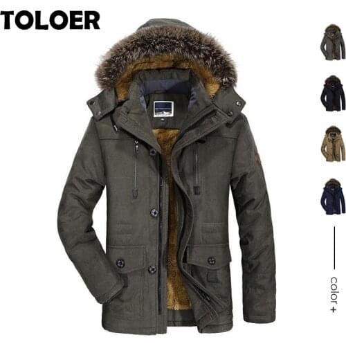 Mens Winter Jacket Thick Casual Outwear Jackets Male Fur Collar Windproof Waterproof Parkas Plus Size 7XL New Velvet Warm Coats