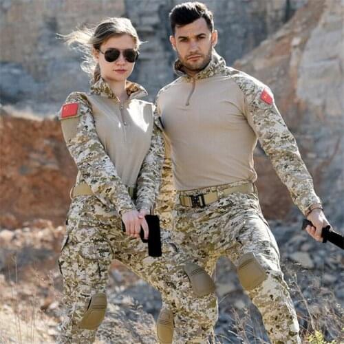 Mens Sets Shirt+Pants Tactical Military Tops Camouflage Cargo Pants Outdoor Shooting Suit for Man and Woman Sport Set 8XL