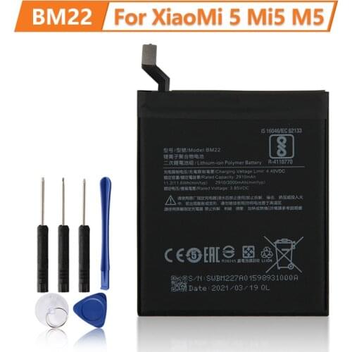 XiaoMi Original Battery BM22 For XiaoMi 5 Mi5 M5 Prime 100% New Authentic Replacement Phone Battery 2910mAh