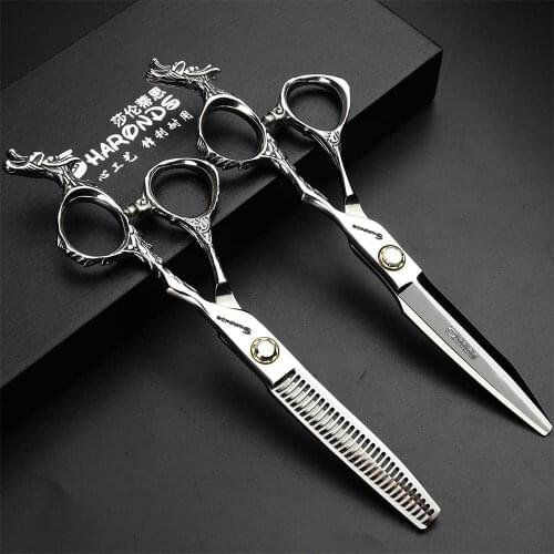 Barbershop scissors professional hairdressers scissors 6 inch dragon handle cutting scissors Japan 440c hair scissors
