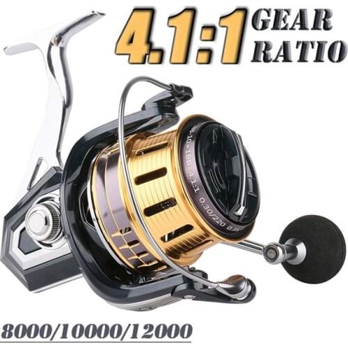 One-Way Gapless Metal Spinning Reel Distant Crap Reel Wheel Fishing Bait Casting Reel 8000/10000/12000 Series