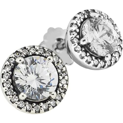 Earring Classic Elegance Stud Earrings Sterling-Silver-Jewelry 100% for Women Luminous Brincos Oorbellen Pendientes