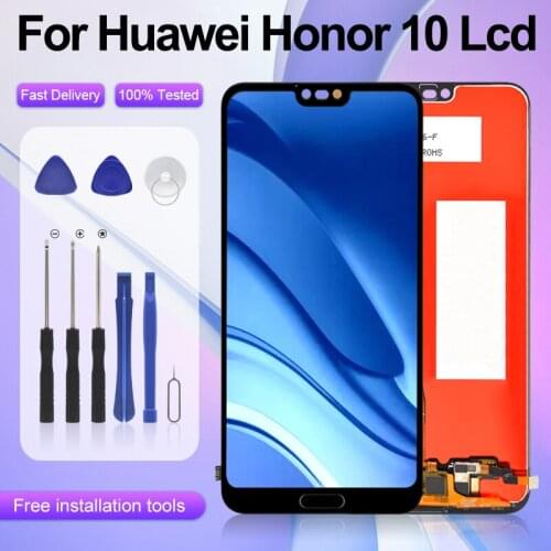 With Fingerprint 5.84 Inch For Huawei Honor 10 Lcd Display Touch Panel Screen Digitizer Assembly Free Shipping