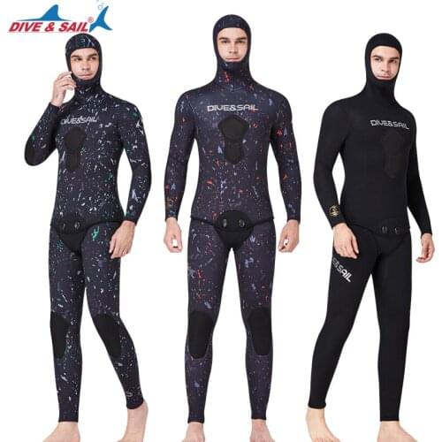 CR Neoprene 3mm Super Stretch Camouflage Fullsuit for Freediving Snorkeling Swimming Spearfishing Wetsuit Two-piece set