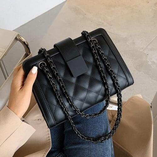 Vintage Lingge Chains Women Shoulder Bags Designer Handbags Luxury Pu Leather Crossbody Bag Female Large Tote Purses Hobos Sac