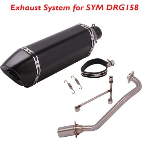 Motorcycle Exhaust System Full Connector Link Tube Muffler Escape Baffle Tip Silencer Pipe for SYM DRG158