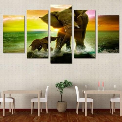 High Quality HD Printed Elephant Family Painting Canvas Print room decor print poster picture canvas Wholesale Drop shipping