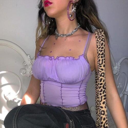 Female Clothing Tanks Vintage Sexy Summer Women Ruffles Fashion Ladies Sleeveless Strapless Ruched Slim Crop Camisole