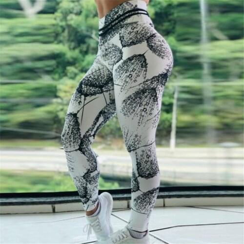 Ladies'printed High-waist Hip Stretch Underpants Running Fitness Pants Женские Leggings Mujer Deporte Pantalones Спортивные Женк