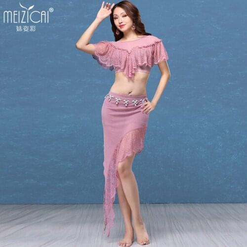 Lady Belly Dance Costumes Girls Sexy Indian Dance Suit Belly Dance Top and Skirt Girls Sexy Indian Dance Fairy Dress D-0724