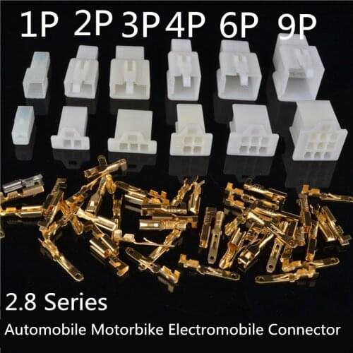 1Set 2.8mm 1/2/3/4/6/9 Pin Automotive 2.8 Electrical wire Connector Male Female cable terminal plug Kits Motorcycle ebike car