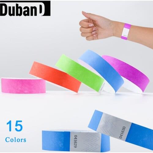 100Pcs Count Tyvek Wristbands Identification Mark 3/4' Tamper-Proof Waterproof Disposable Tyvek Bracelet for Events and Party