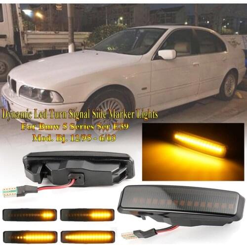 2Pcs T10 Turn Signal Side Indicator Marker Lights For Bmw 5 Series 5er E39 Mod. Bj. 12/95 - 6/03 Dynamic LED Flowing Lamps
