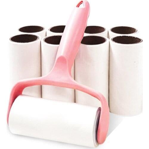 200 Rolls+20 Handle Sticky Roller Sticky Dust Paper Tearable Adhesive Brush Clothes Lint Brush Hair Remover Kit Wholesale X2