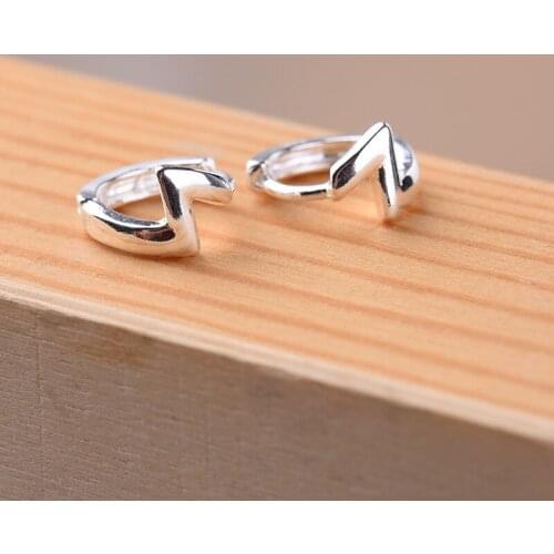 2019 Fashion Women 925 Sterling Silver Lightning Clip Earrings
