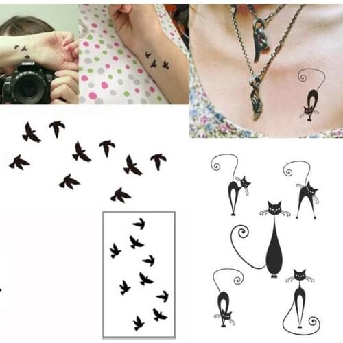 5pcs/Set Pop Cute Wrist Bird Tattoo Design Waterproof Tattoo Bird Owl Tattoo Sticker Tattoo For Hand Neck Body Art Sexy Tattoo