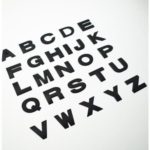 5 pcs/lot 3D Car Metal digital Sticker English Letter A to Z and 0 to 9 Number and dot car styling body emblem badge top quality